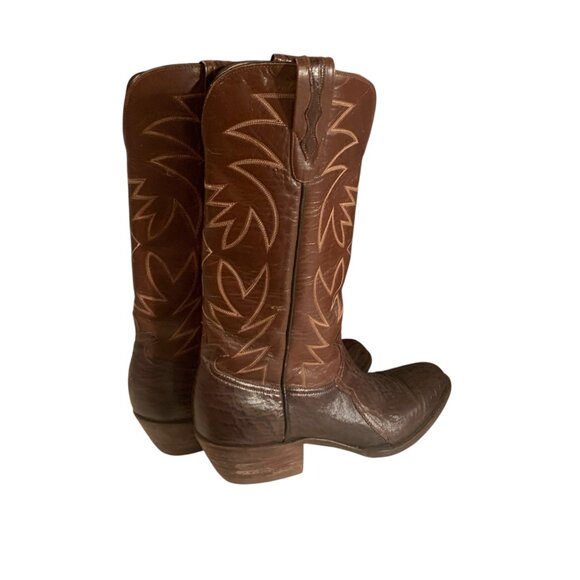 Mens Brown Leather Western Cowboy Boots - Picture 9 of 12